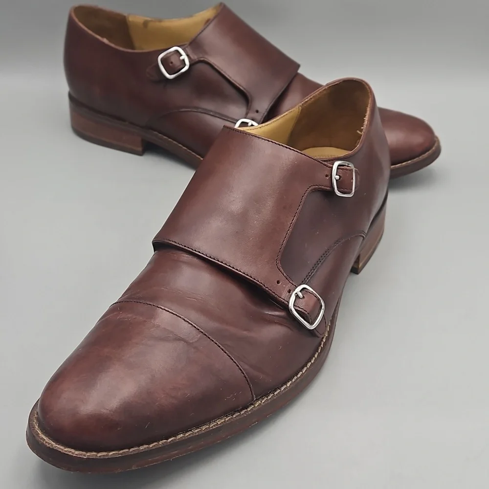 Cole Haan Grand OS Double Monk Strap Oxfords Mens 13 Dark Brown Dress Shoes